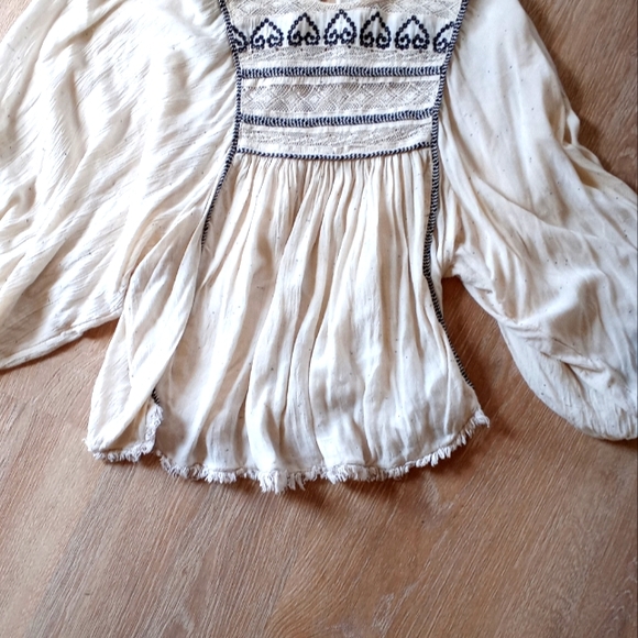 SOLD Free People Top Cyprus Avenue Embroidered Peasant Lace - Picture 13 of 14
